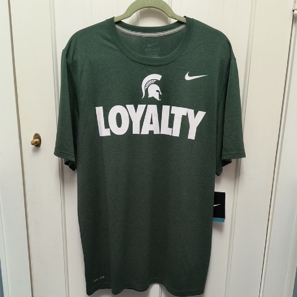 Nike Men's Dark Green Michigan State 'Loyalty' Dri-FIT Tee - Size Large